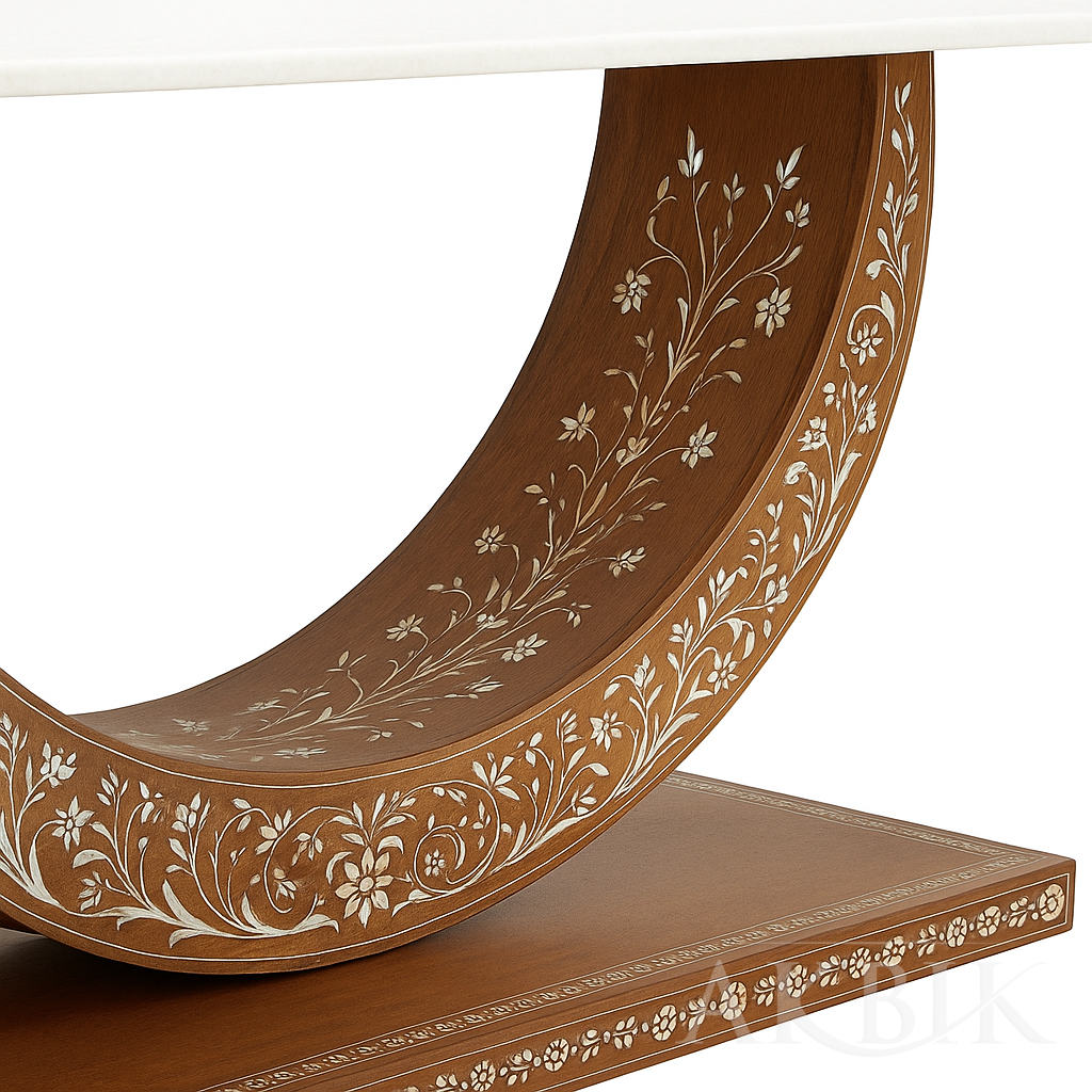 Crescenta – Syro-Moroccan Inspired Walnut Dining Table with Mother-of-Pearl Inlay, image size:1024x1024
