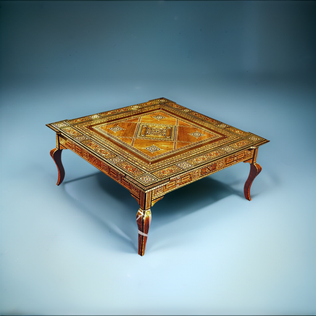 Square Mosaic Mediterranean Marquetry Table