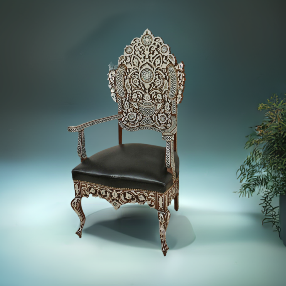 King / Queen Luxury Pearl Throne Chair