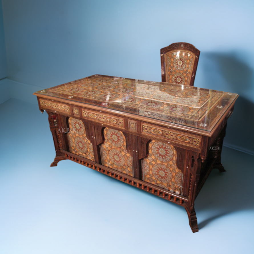 "Mystical Gardens" Marquetry Desk