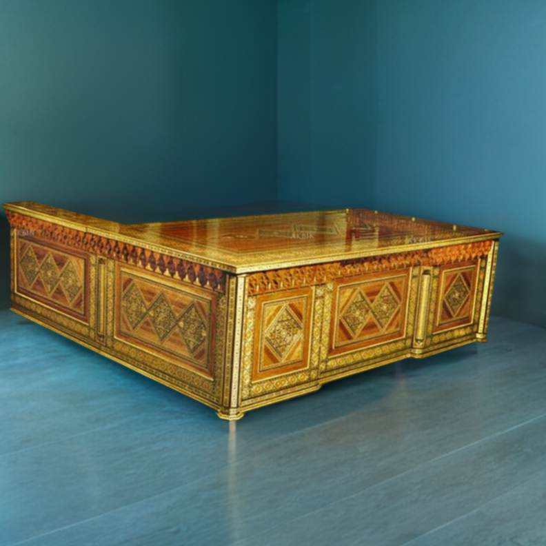 "Royal Palace" Mediterranean Marquetry Desk