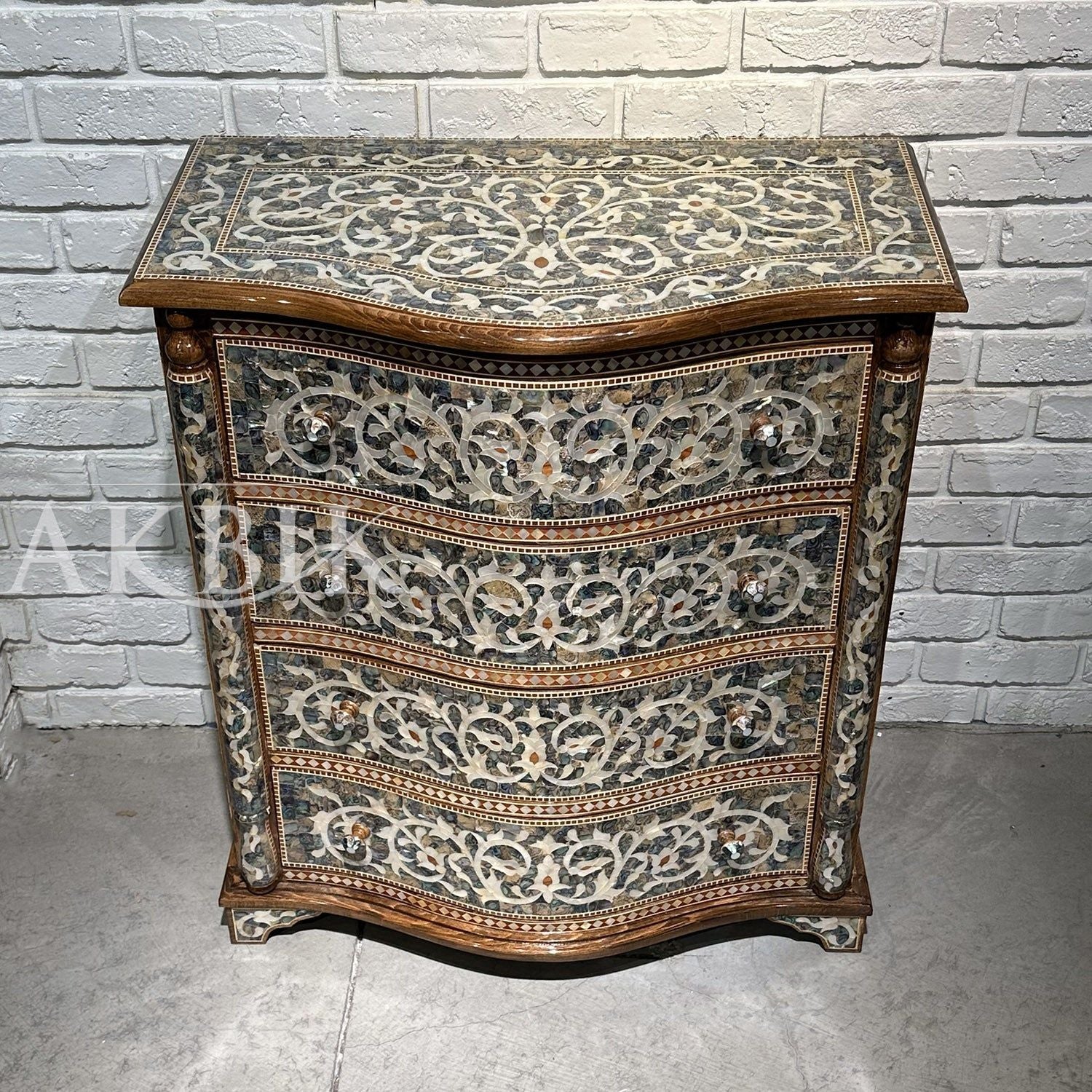 Narration of Abalone Chest of Drawers - AKBIK Furniture & Design