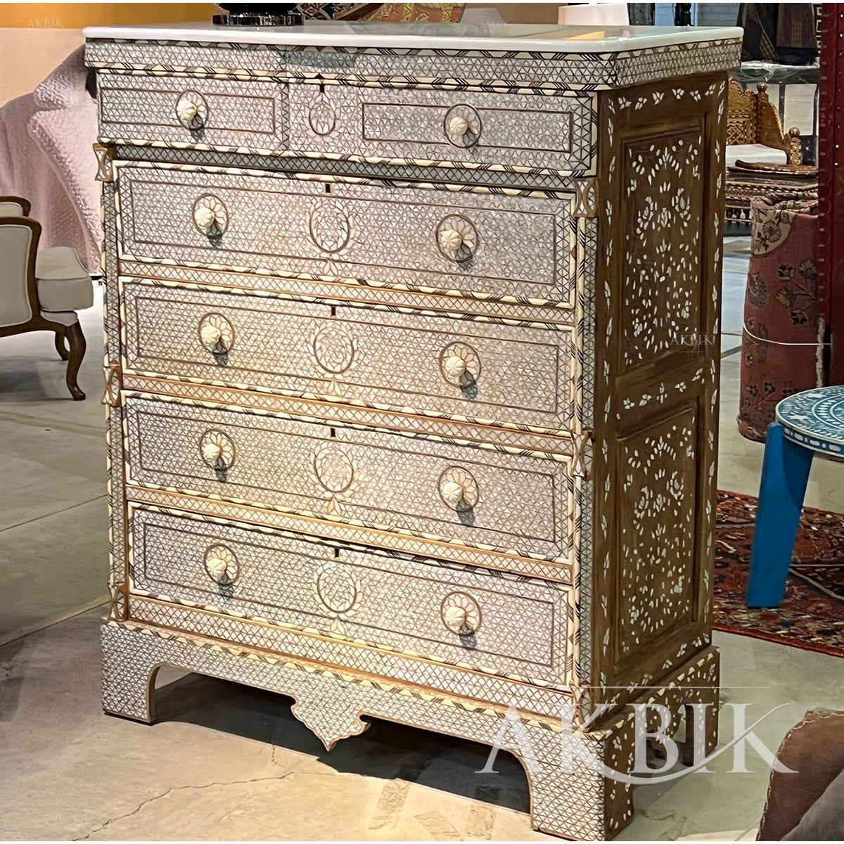 EROS MOTHER OF PEARL CHEST OF DRAWERS | AKBIK Furniture & Design