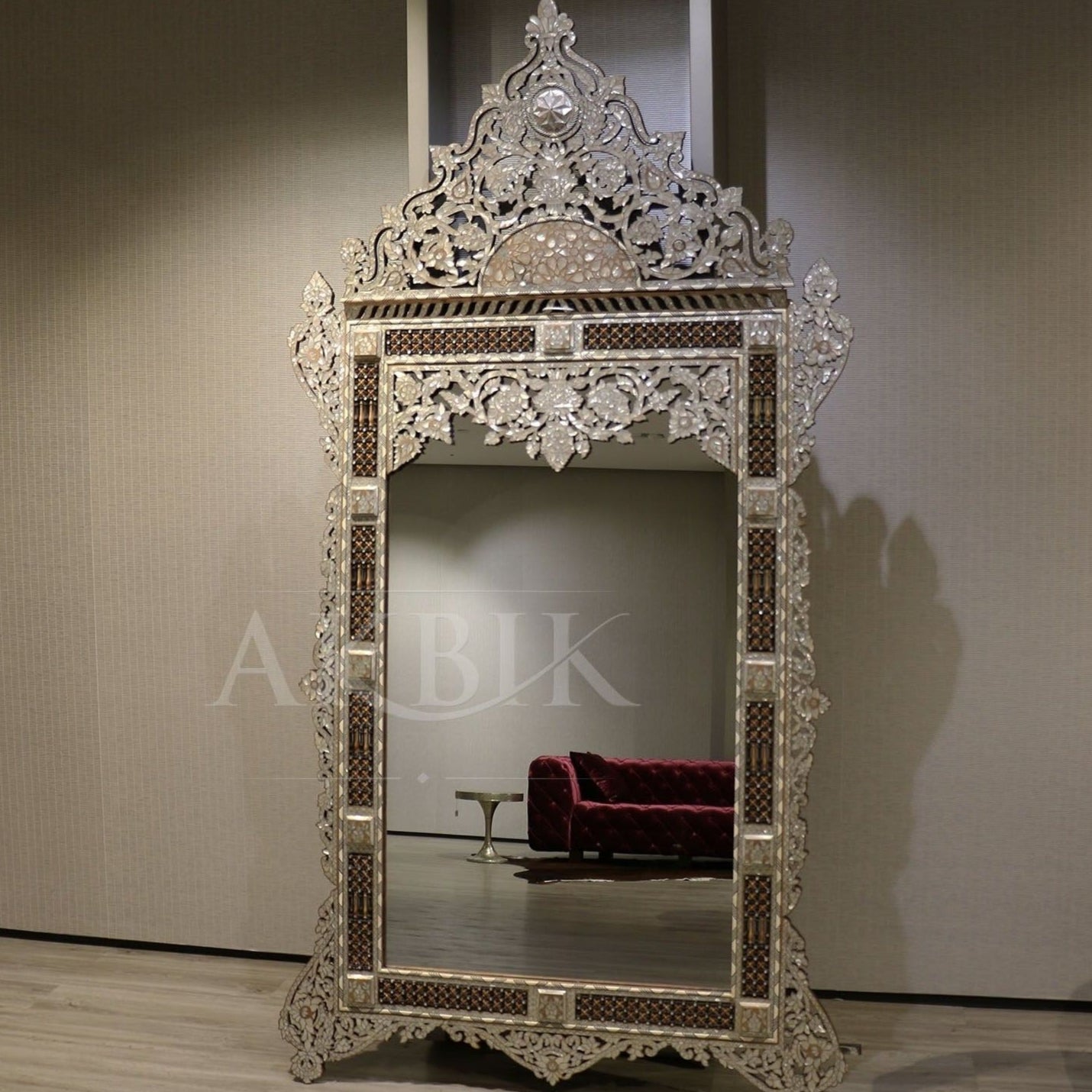 LEVANTINE VINTAGE MIRROR INLAID WITH MOTHER OF PEARL- AKBIK Furniture & Design