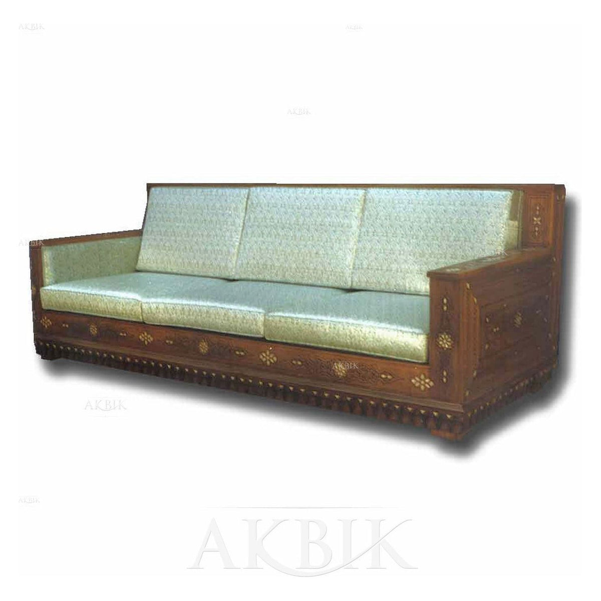 LEVANTINE MOROCCAN COUCH, SOFA HANDCARVED ON WALNUT AKBIK
