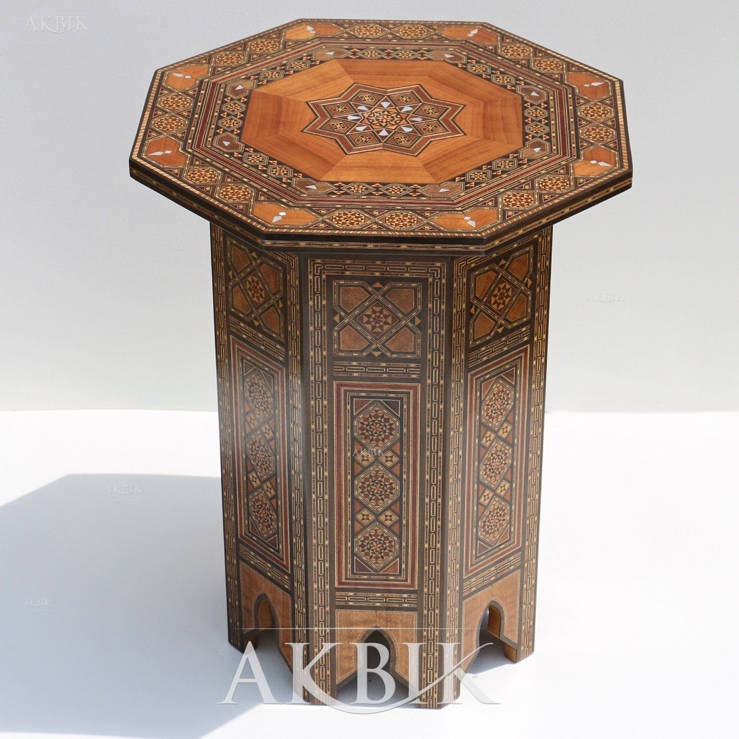 MARQUETRY SIDE TABLE - AKBIK Furniture & Design
