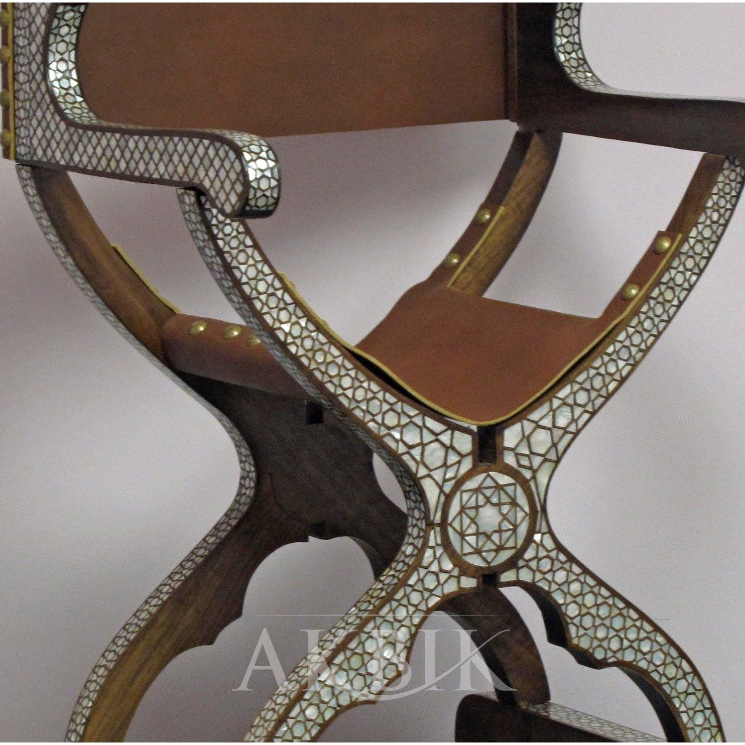 MEDITERRANEAN CHAIR INLAID WITH MOTHER OF PEARL - AKBIK Furniture & Design