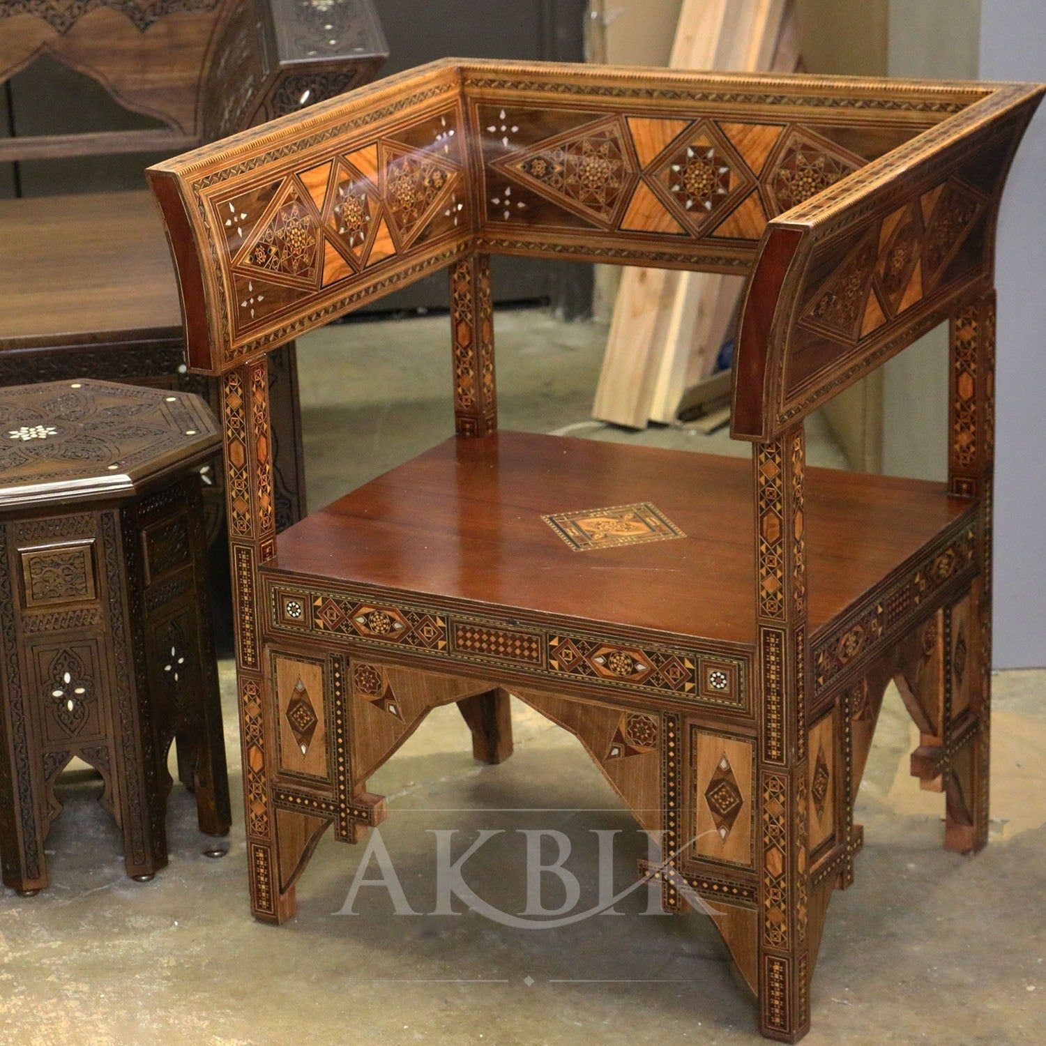 MOSAIC MARQUTRY CHAIR - AKBIK Furniture & Design