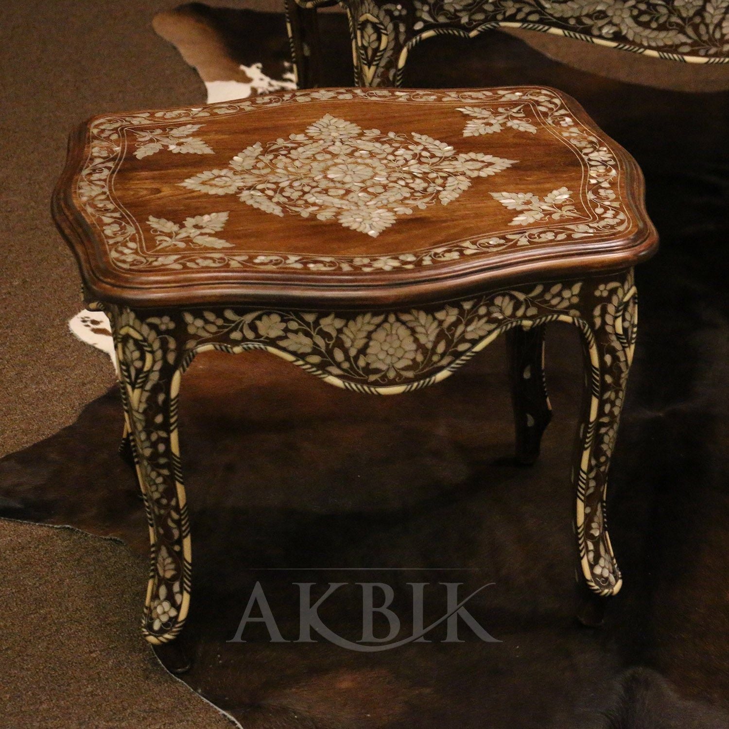 MOTHER OF PEARL SIDE TABLE - AKBIK Furniture & Design