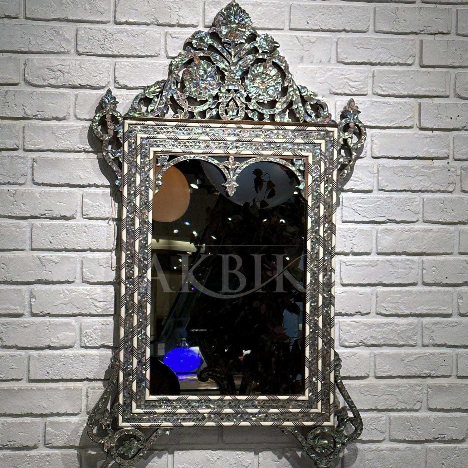 Queen of Sheba Mirror in Pure Abalone - AKBIK Furniture & Design