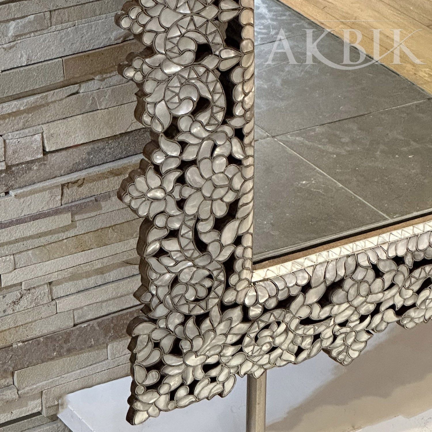 Radiant Mother of Pearls Inlaid Mirror - AKBIK Furniture & Design