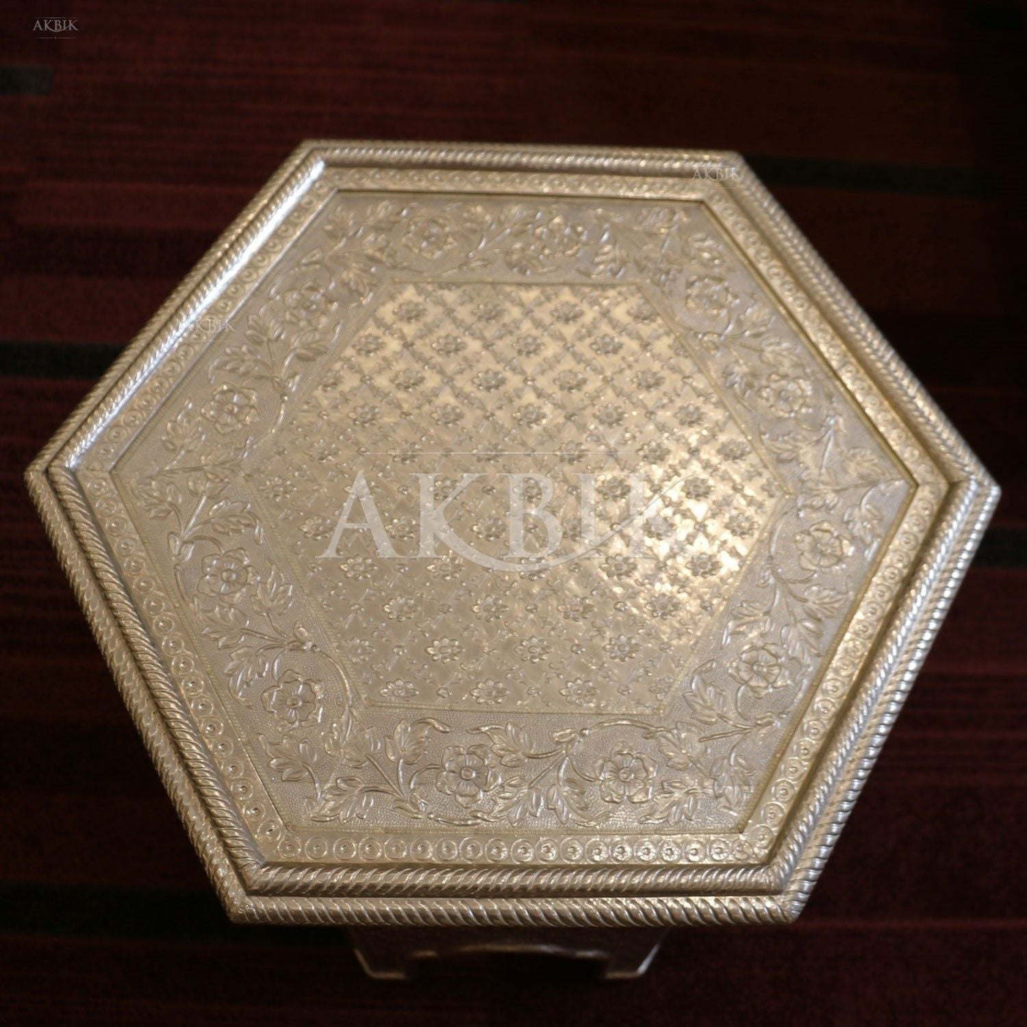 SILVER METAL SIDE TABLE - AKBIK Furniture & Design