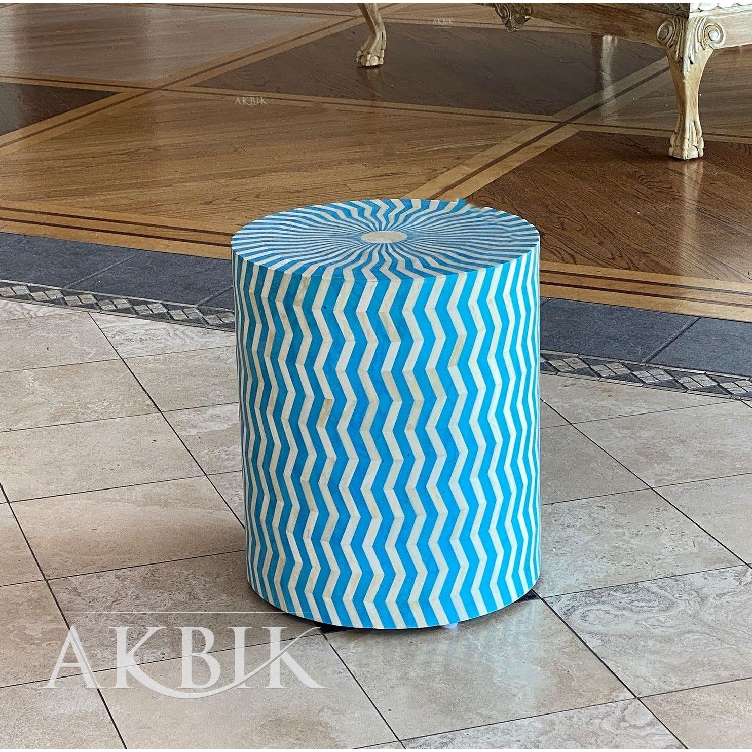 SKY BLUE SIDE TABLE - AKBIK Furniture & Design