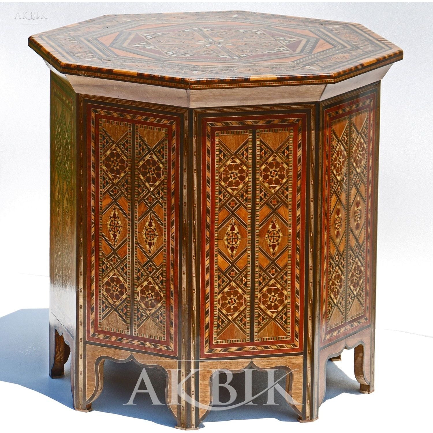 STARS LIKE MARQUETRY SIDE TABLE - AKBIK Furniture & Design