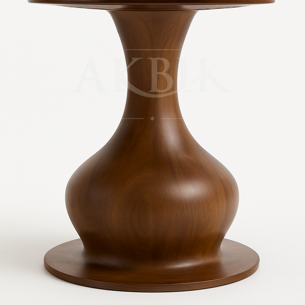 Majestic Round Dining Table – Solid Walnut with Customizable Mother-of-Pearl Inlay