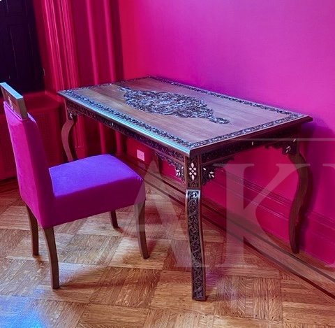 Brooklyn - Handcrafted Dining/Occasional Chair – Customizable Inlay & Carving