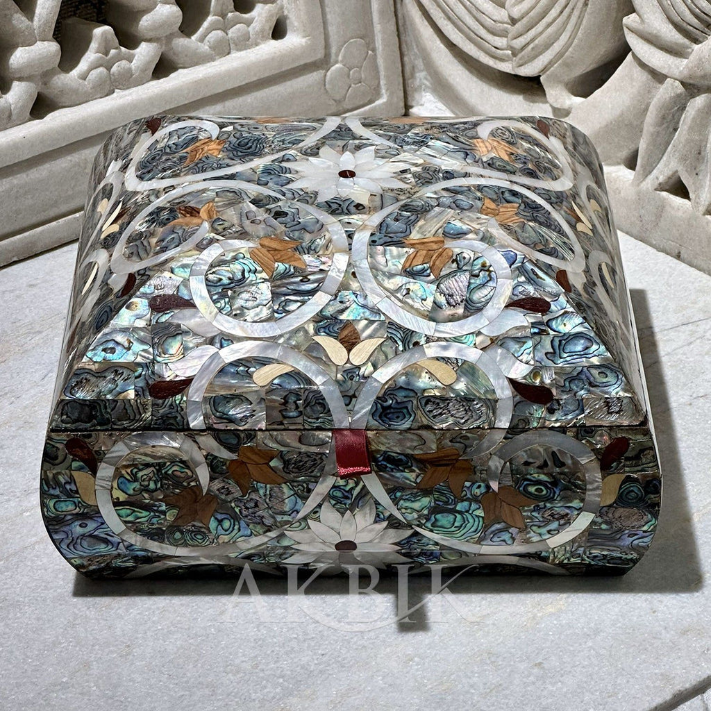 Abalone & Mother Of Pearl Exotic Candy, Jewelry Tabletop Box