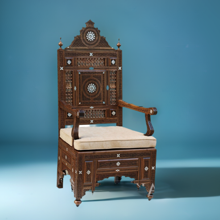 Damascene Levantine Hand-crafted Arm Chair