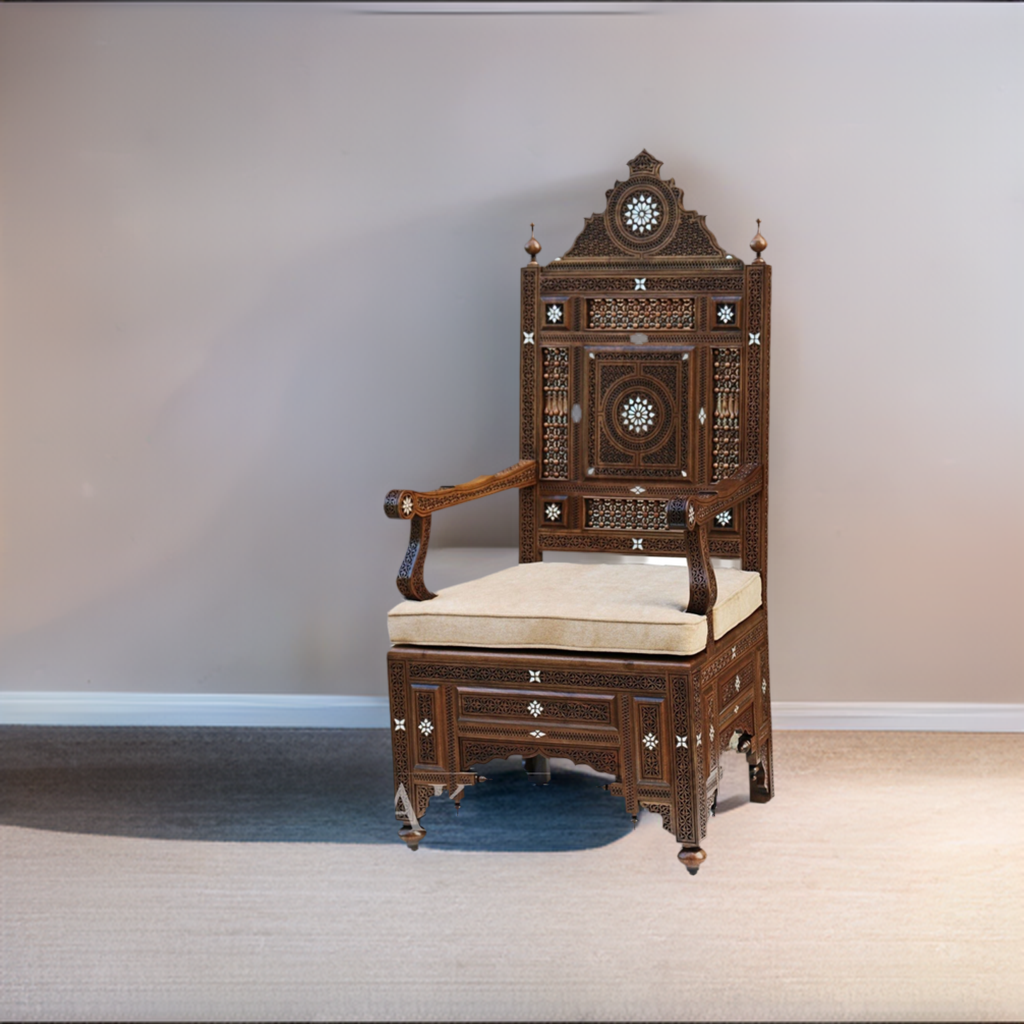 Damascene Levantine Hand-crafted Arm Chair