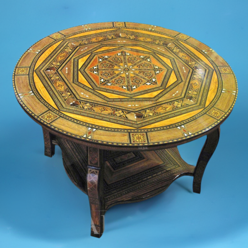 Alhambra Mosaic Marquetry Round Coffee Table