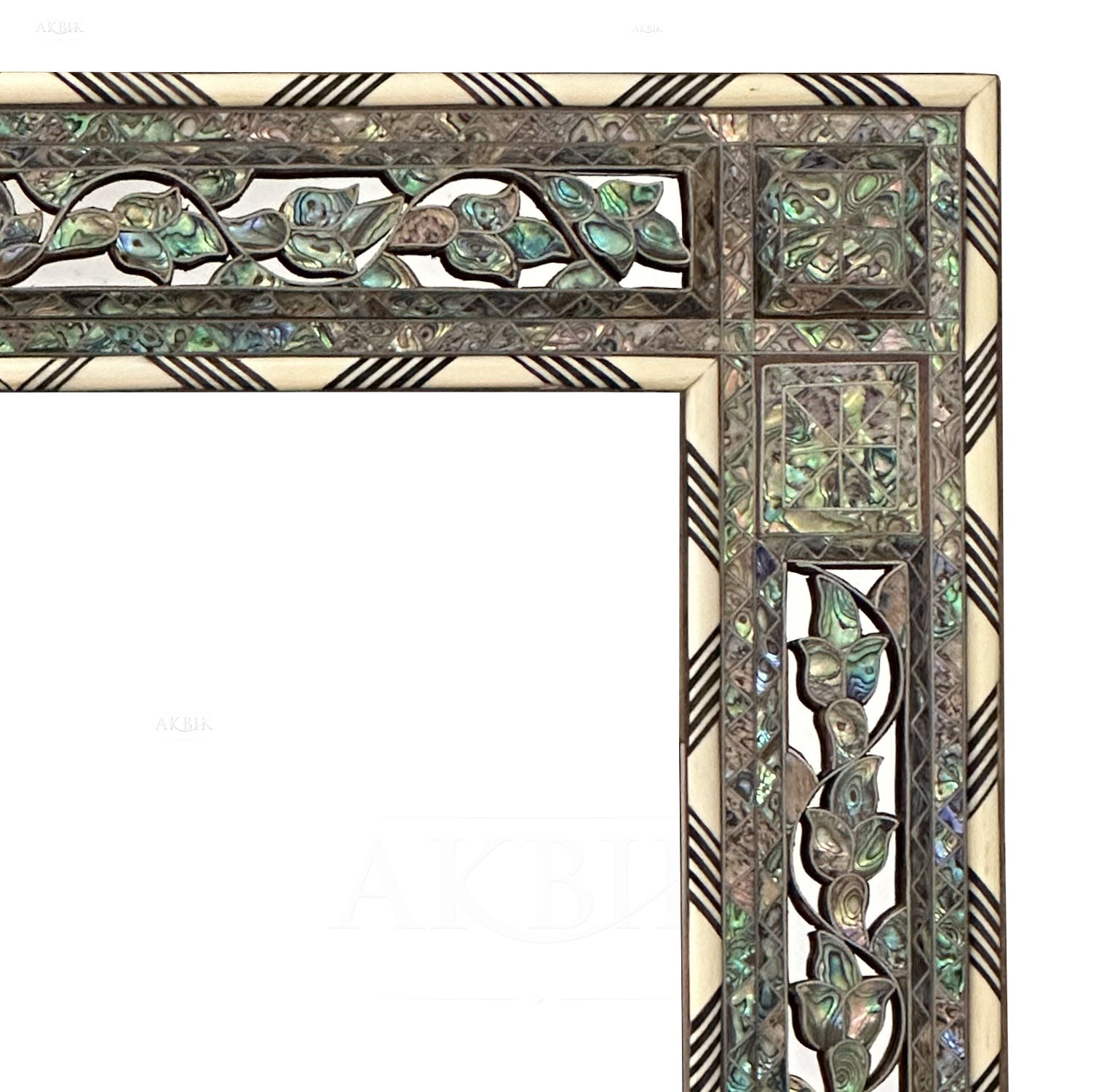 Mother of Pearl Mirror with Abalone Inlay: Abalone Dream Design.