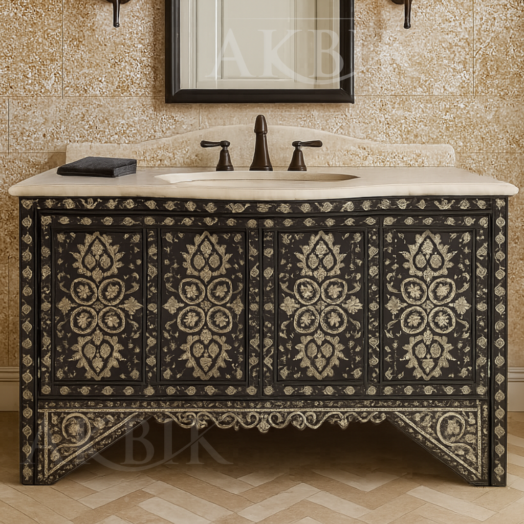 MIRRORED PARADISE SIDEBOARD - Hand inlaid with mother of pearl son solid wood by AKBIK Furniture & Design