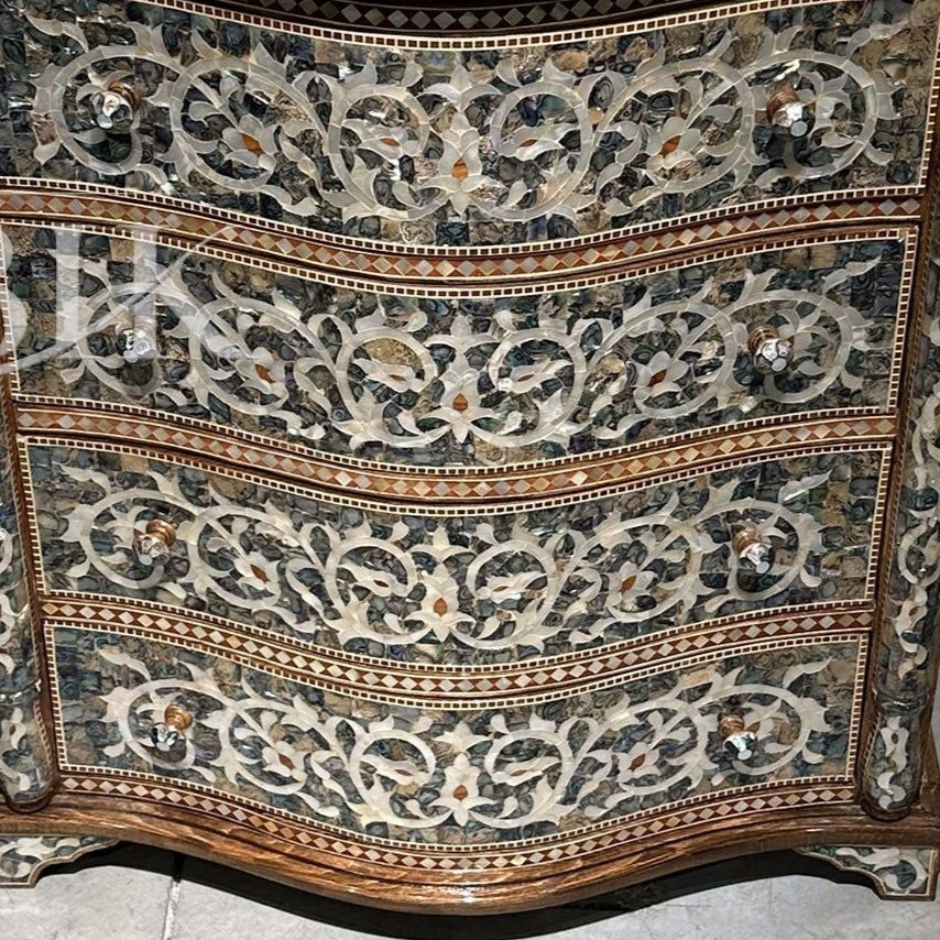 Narration of Abalone Chest of Drawers - AKBIK Furniture & Design