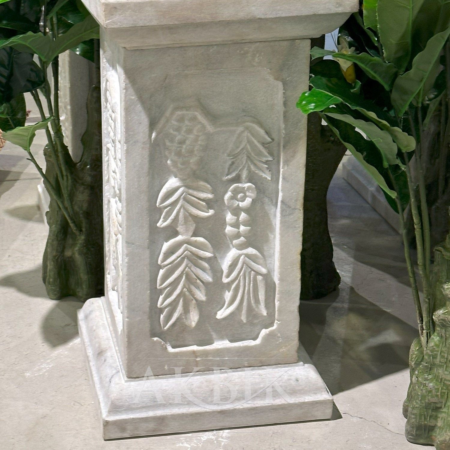Carved Solid Marble Planter
