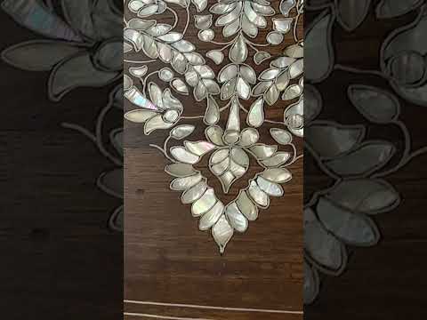Coffee table handcrafted with mother of epearl inlay on solid walnut b Akbik Furniture & Desgin 