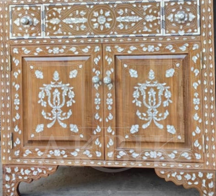 Aurora – Exquisite Mother of Pearl Inlaid Walnut Bathroom Vanity