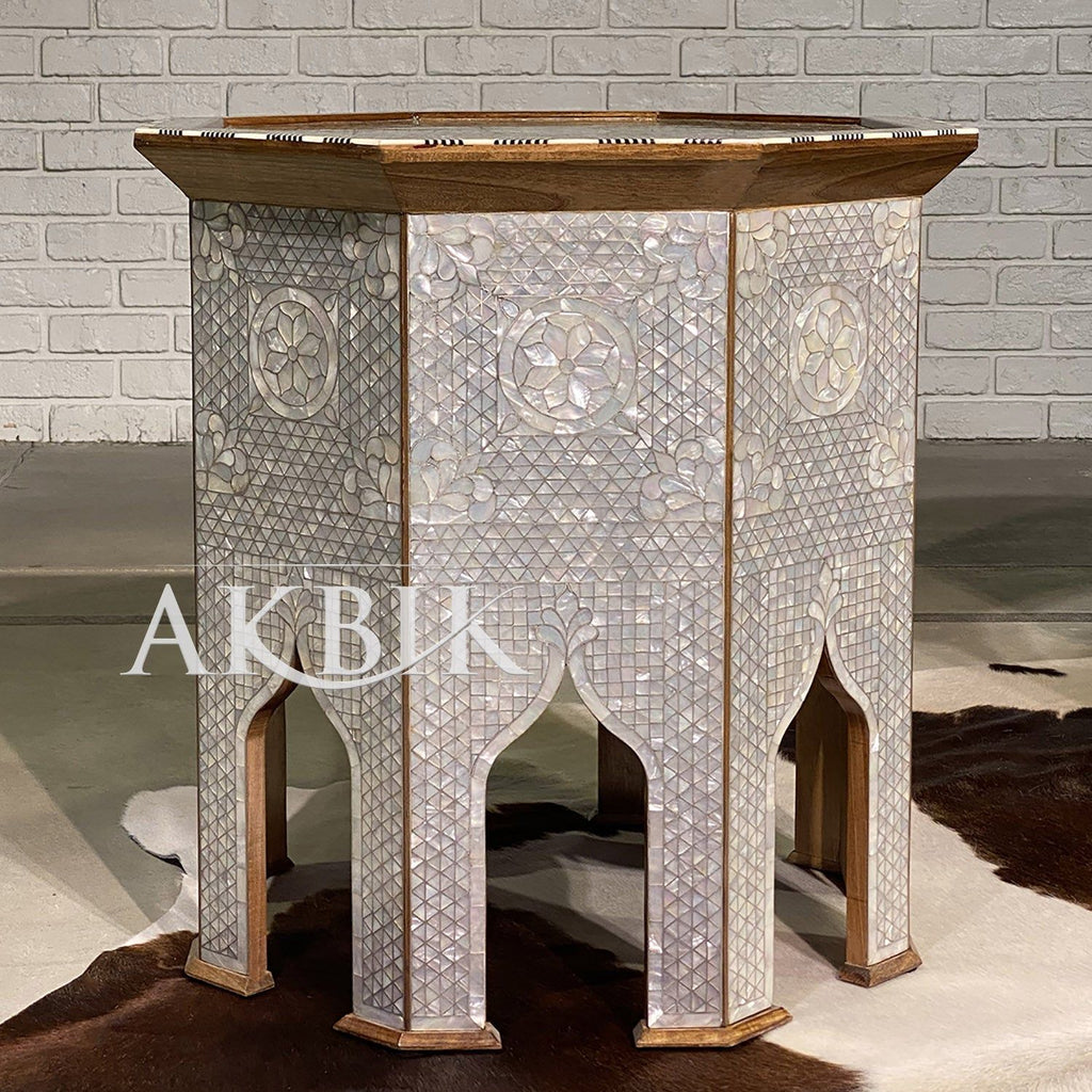 Andalusia Mother Of Pearl Side Table - AKBIK Furniture & Design