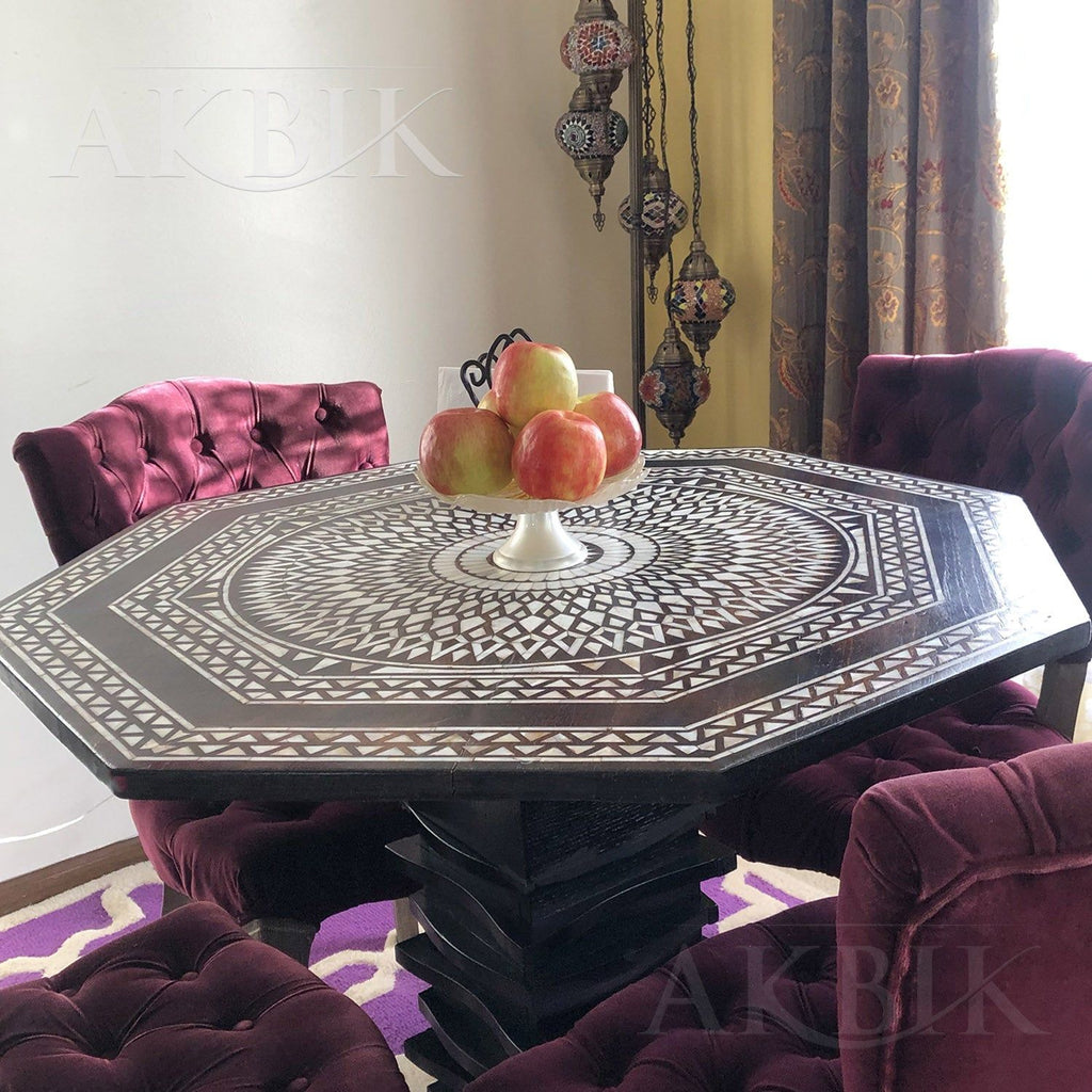 Jadwiga Mother Of Pearl Dining Table - AKBIK Furniture & Design