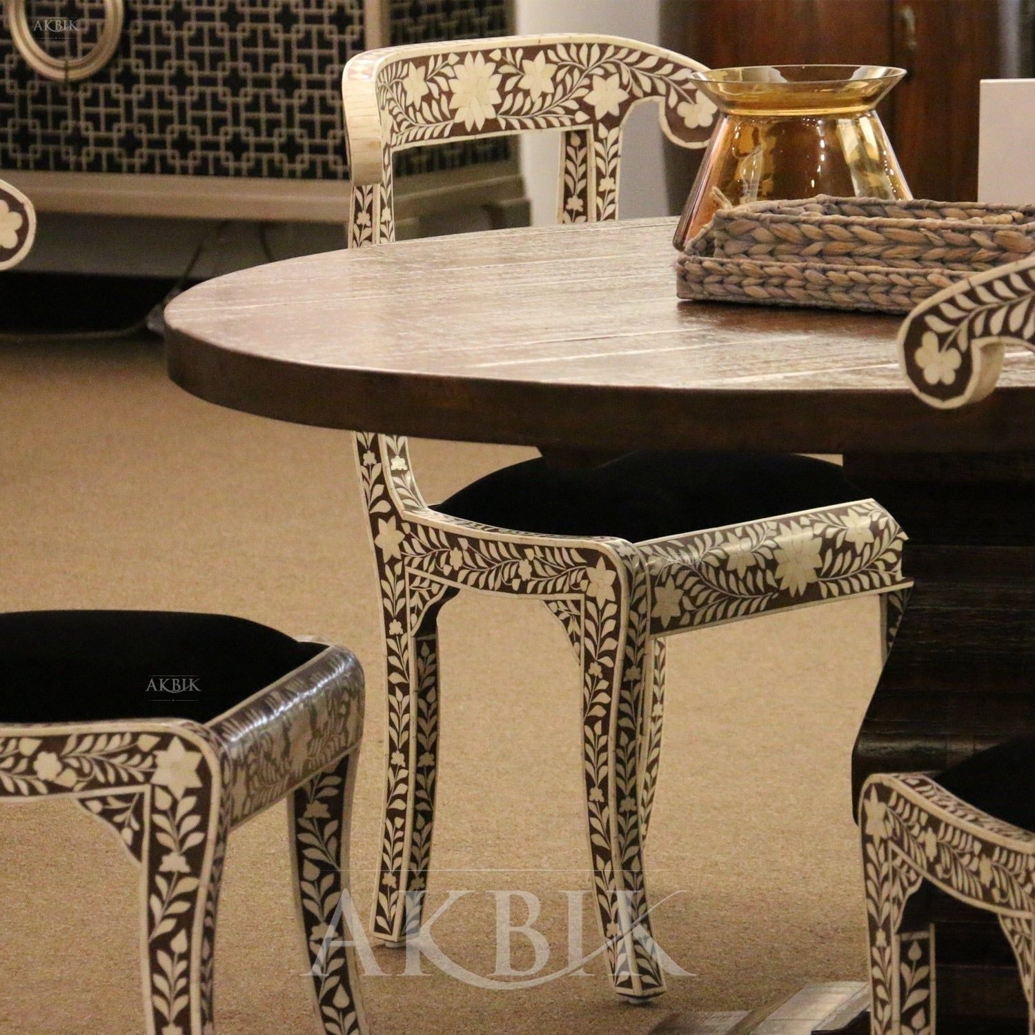 KLISMOS INLAY IN BROWN - AKBIK Furniture & Design