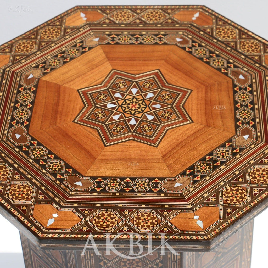 MARQUETRY SIDE TABLE - AKBIK Furniture & Design