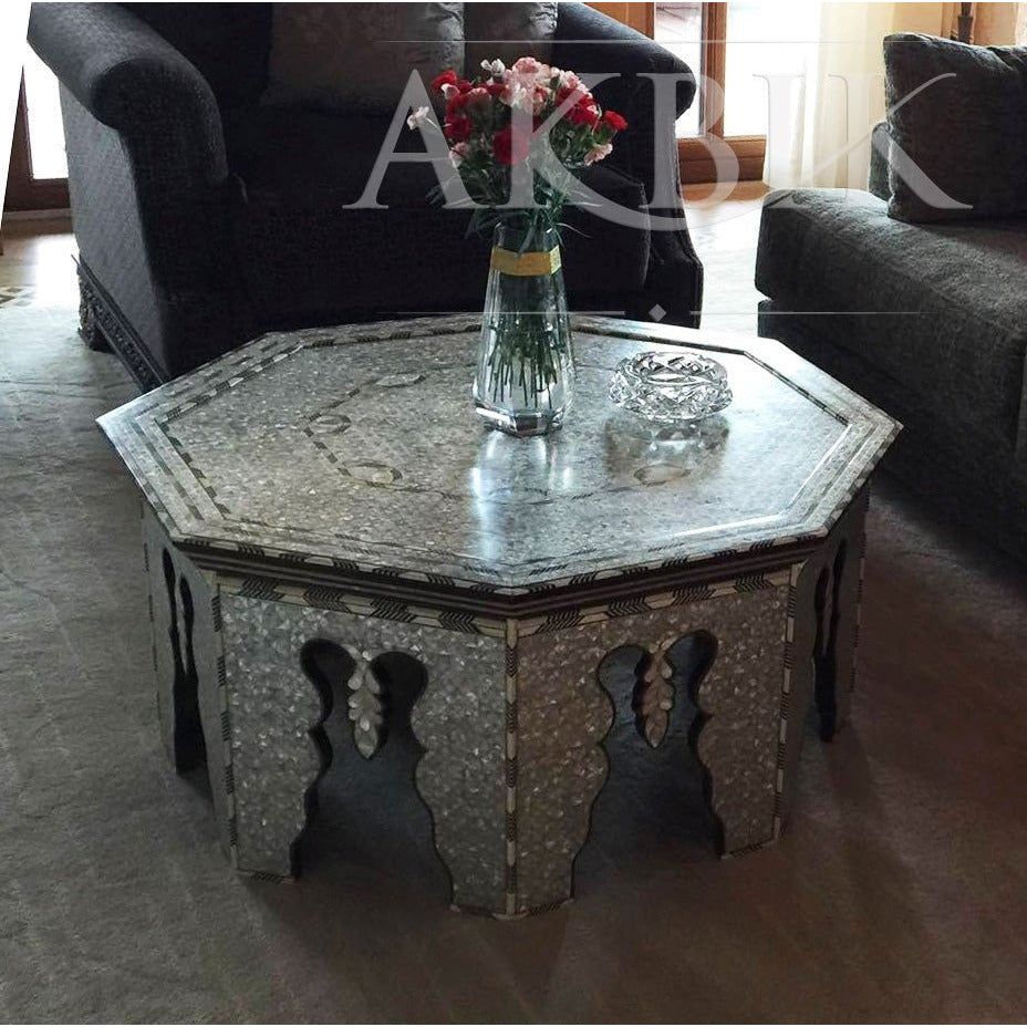 MERJAN MOTHER OF PEARL CENTER TABLE – Akbik Furniture & Design