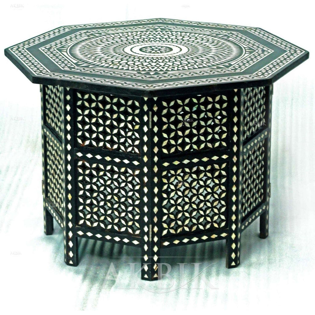 MOROCCAN STYLE MOTHER OF PEARL COFFE TABLE - AKBIK Furniture & Design