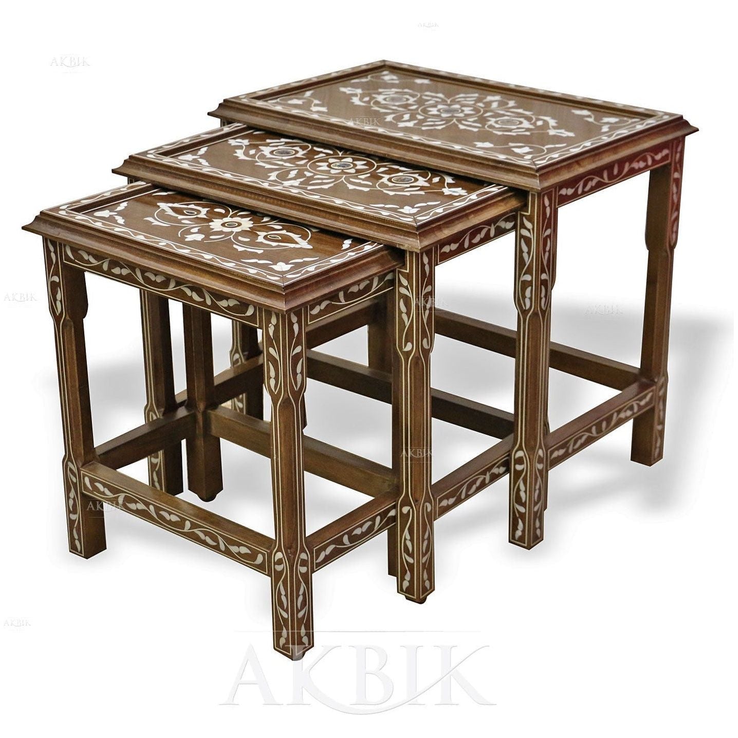 MORROCAN DESERT ROSE NESTING TABLES SET - AKBIK Furniture & Design