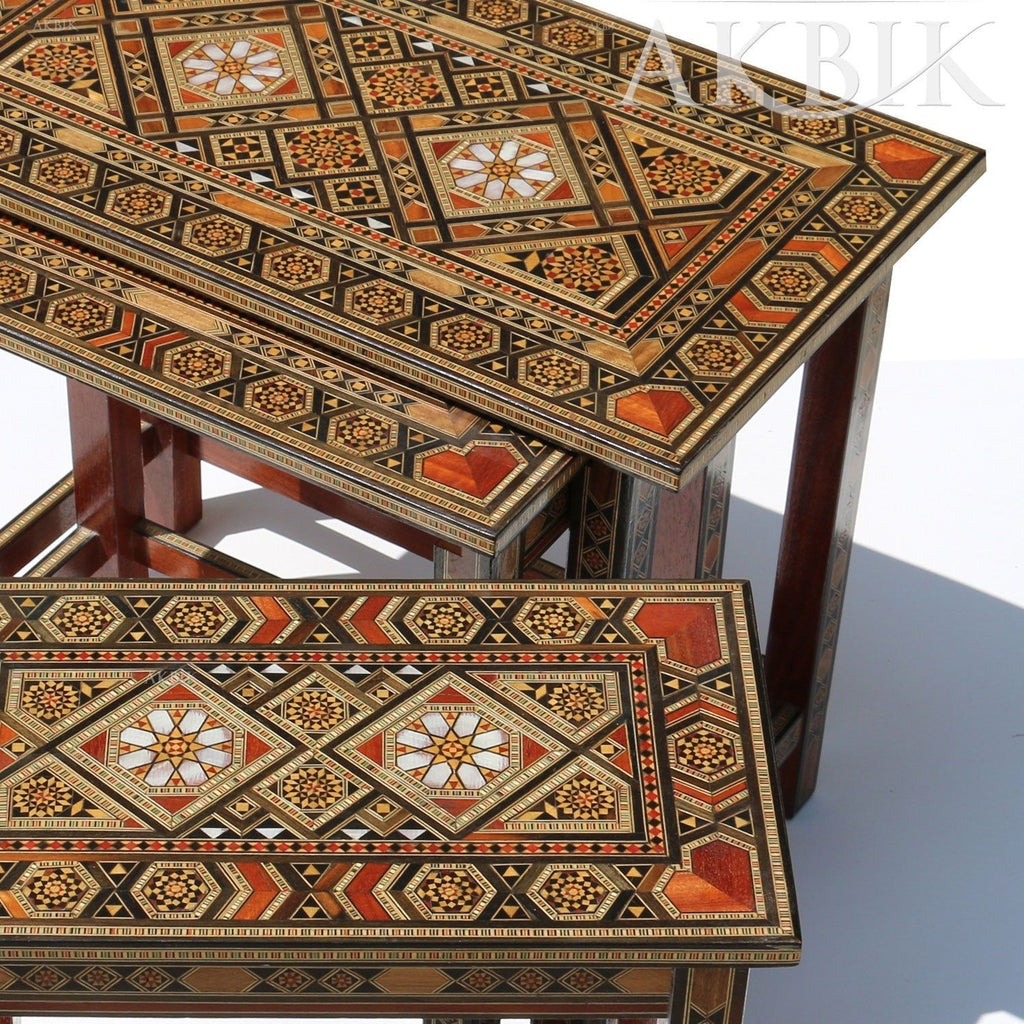 MOSAIC LEVANTINE NESTING TABLES SET - AKBIK Furniture & Design