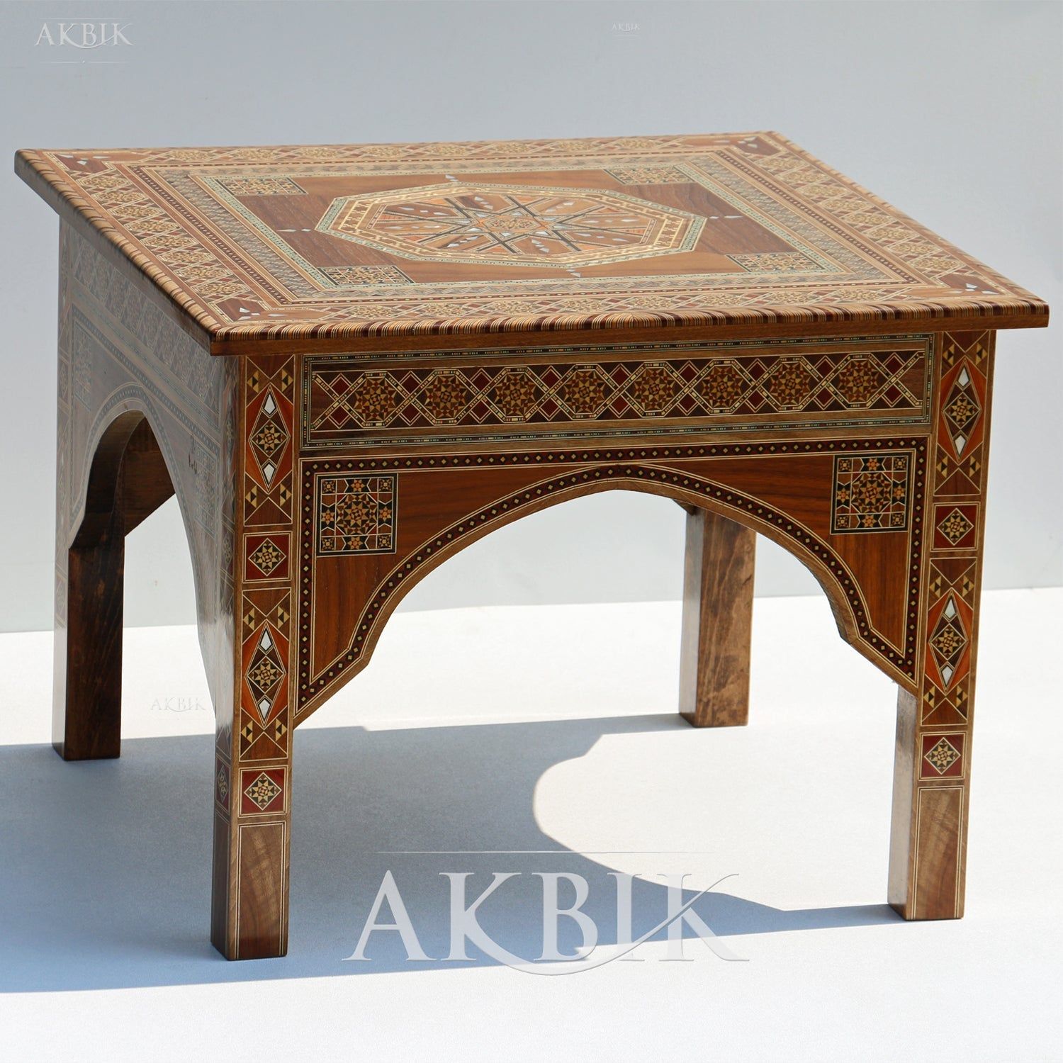 MOSAIC MARQUETRY SIDE TABLE - AKBIK Furniture & Design