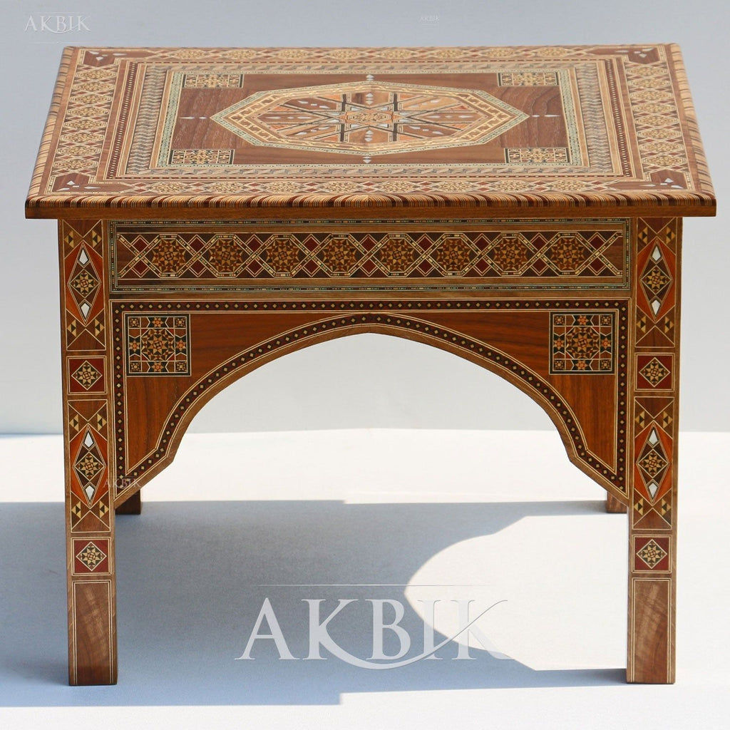MOSAIC MARQUETRY SIDE TABLE - AKBIK Furniture & Design
