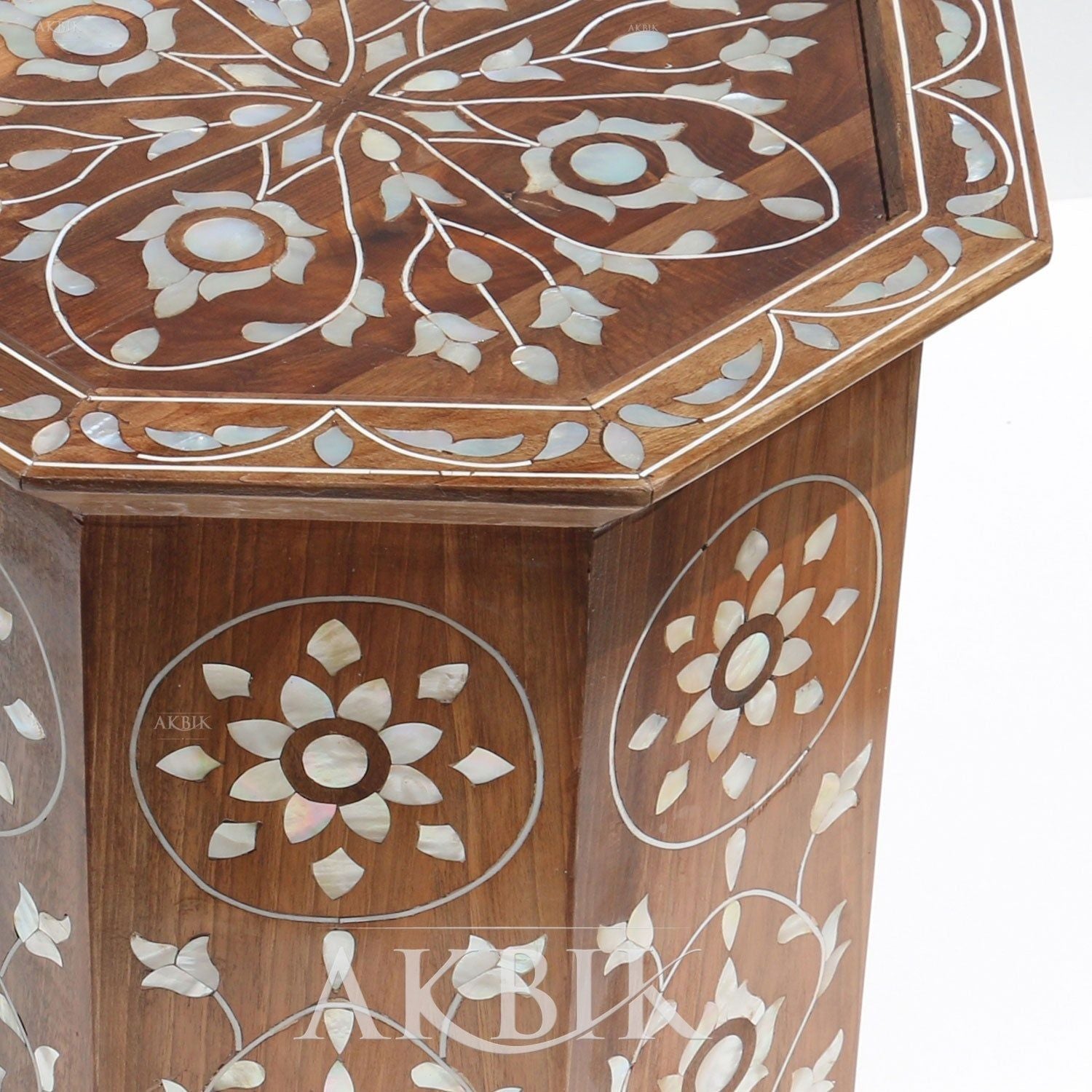MOTHER OF PEARL INLAID SIDE TABLE - AKBIK Furniture & Design