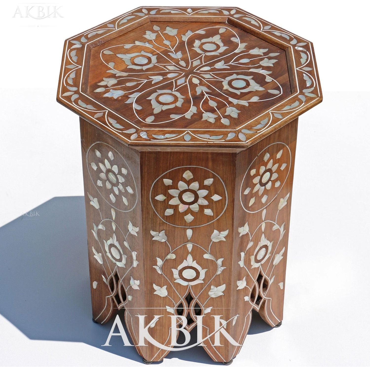 MOTHER OF PEARL INLAID SIDE TABLE | AKBIK Furniture & Design