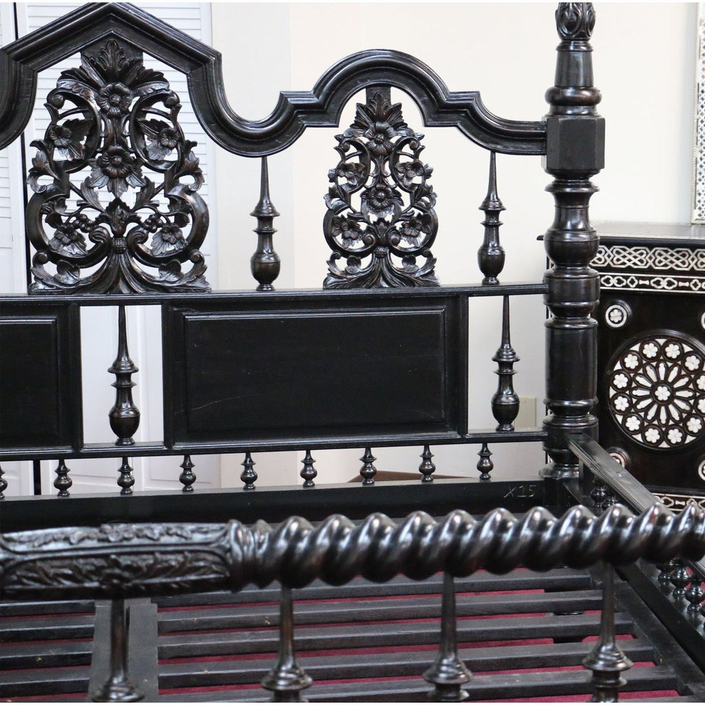 Original four-poster bed with Anglo-Indian design influences - AKBIK Furniture & Design