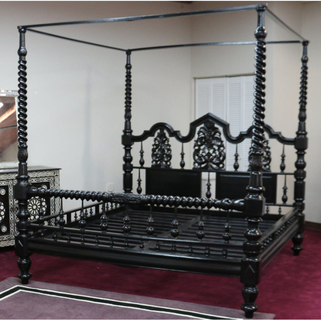 Original four-poster bed with Anglo-Indian design influences - AKBIK Furniture & Design
