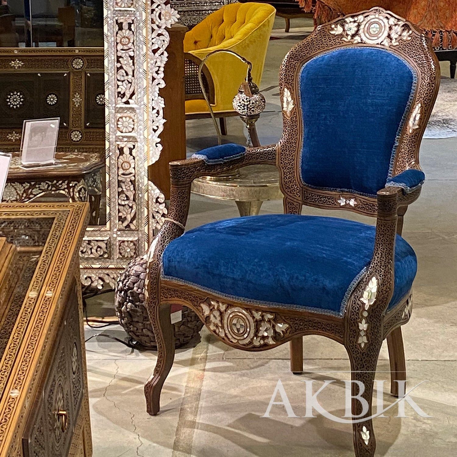 ROYAL BLUE ARMCHAIR - AKBIK Furniture & Design