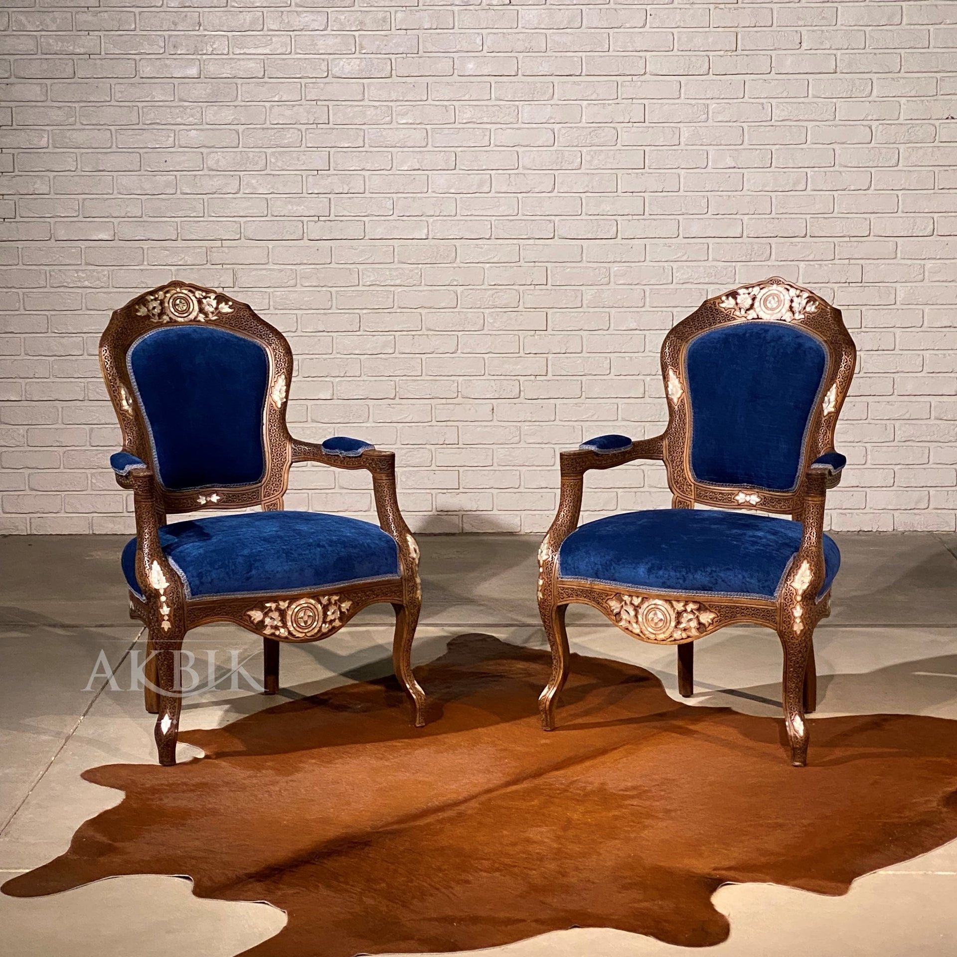 ROYAL BLUE CHAIRS SET - AKBIK Furniture & Design