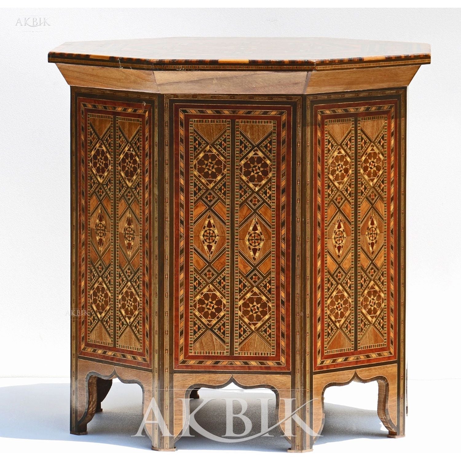 STARS LIKE MARQUETRY SIDE TABLE - AKBIK Furniture & Design